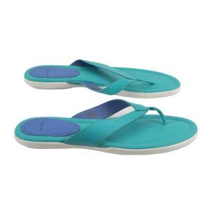 Lands End Sandals‎ Women's Size 10 Flip Flops Thong Shoes Aqua Blue